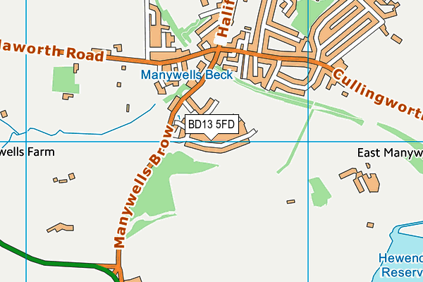 BD13 5FD map - OS VectorMap District (Ordnance Survey)