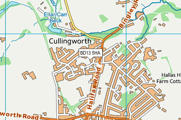 BD13 5HA map - OS VectorMap District (Ordnance Survey)