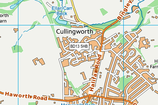 BD13 5HB map - OS VectorMap District (Ordnance Survey)