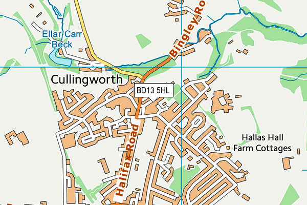 Cullingworth Sports Club map (BD13 5HL) - OS VectorMap District (Ordnance Survey)