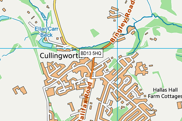 BD13 5HQ map - OS VectorMap District (Ordnance Survey)