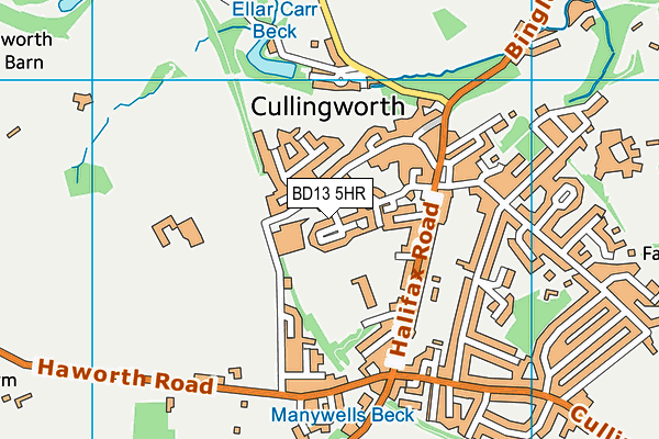 BD13 5HR map - OS VectorMap District (Ordnance Survey)