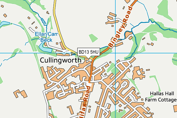 BD13 5HU map - OS VectorMap District (Ordnance Survey)