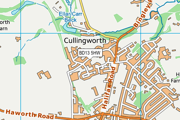 BD13 5HW map - OS VectorMap District (Ordnance Survey)