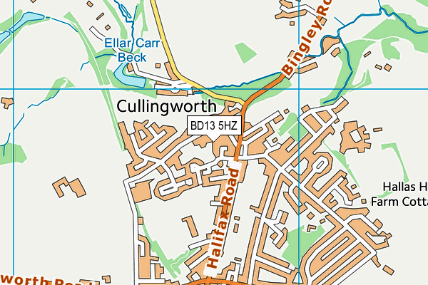 BD13 5HZ map - OS VectorMap District (Ordnance Survey)