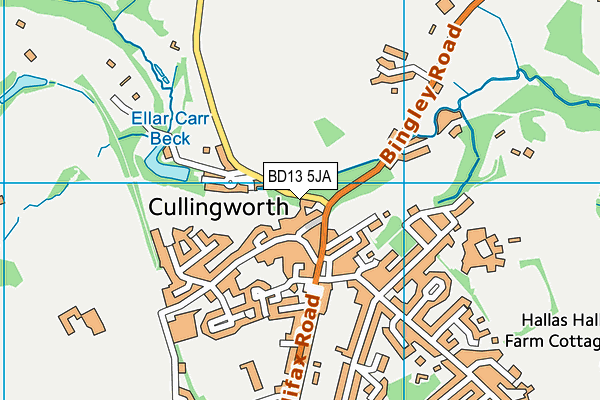 BD13 5JA map - OS VectorMap District (Ordnance Survey)