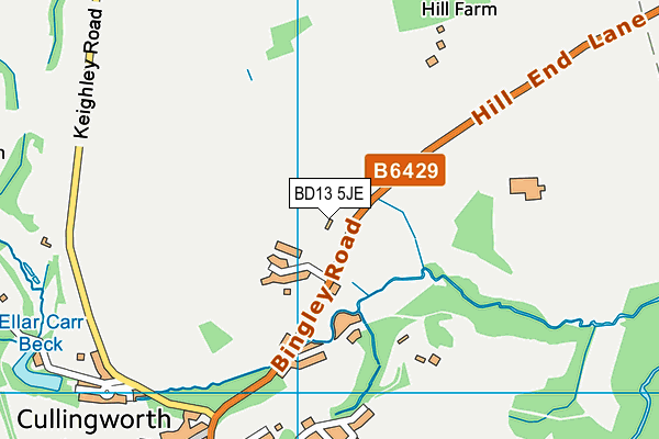 BD13 5JE map - OS VectorMap District (Ordnance Survey)