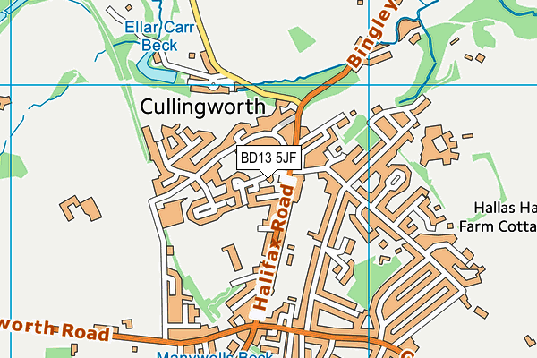 BD13 5JF map - OS VectorMap District (Ordnance Survey)