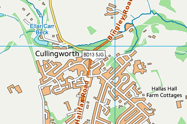 BD13 5JG map - OS VectorMap District (Ordnance Survey)