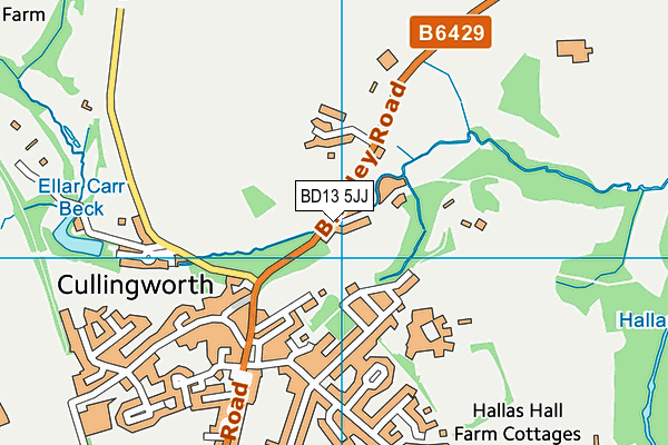 BD13 5JJ map - OS VectorMap District (Ordnance Survey)