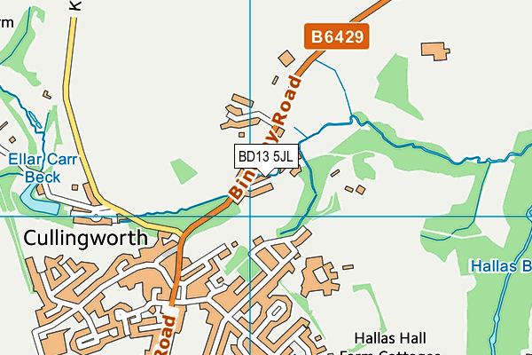BD13 5JL map - OS VectorMap District (Ordnance Survey)