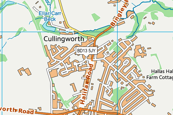 BD13 5JY map - OS VectorMap District (Ordnance Survey)