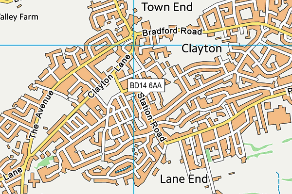 BD14 6AA map - OS VectorMap District (Ordnance Survey)