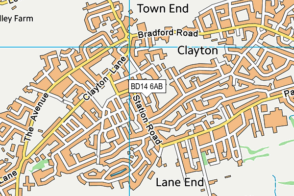 BD14 6AB map - OS VectorMap District (Ordnance Survey)