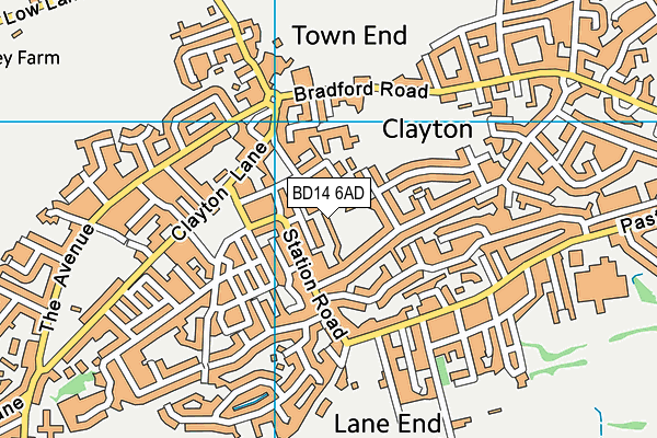 Clayton Village Primary School map (BD14 6AD) - OS VectorMap District (Ordnance Survey)
