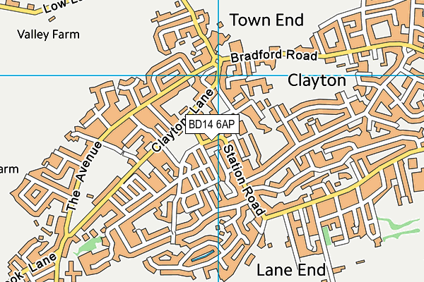 BD14 6AP map - OS VectorMap District (Ordnance Survey)