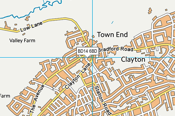 BD14 6BD map - OS VectorMap District (Ordnance Survey)