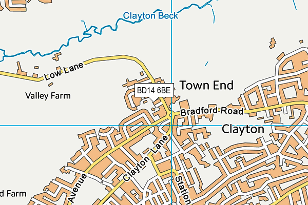 BD14 6BE map - OS VectorMap District (Ordnance Survey)