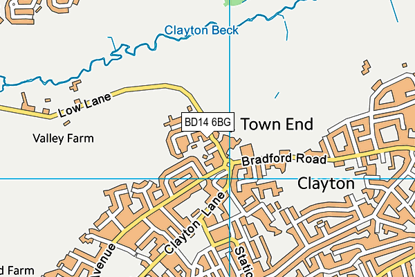 BD14 6BG map - OS VectorMap District (Ordnance Survey)