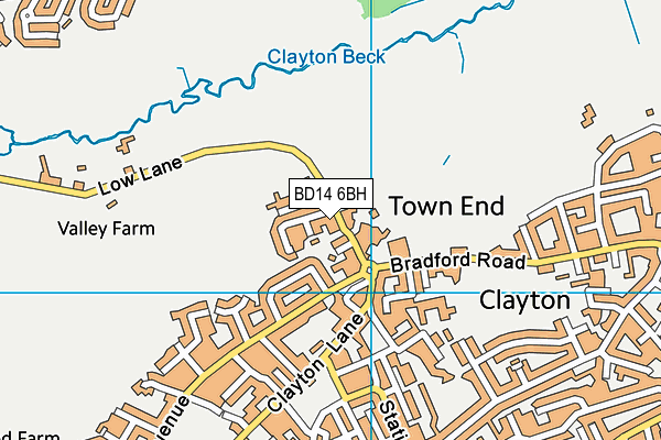 BD14 6BH map - OS VectorMap District (Ordnance Survey)