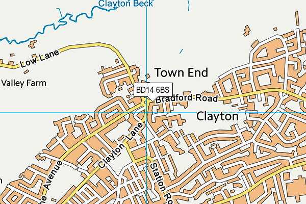 BD14 6BS map - OS VectorMap District (Ordnance Survey)