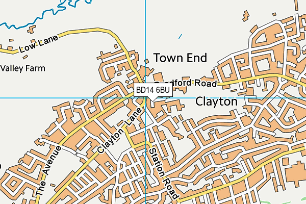 BD14 6BU map - OS VectorMap District (Ordnance Survey)