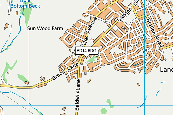 BD14 6DG map - OS VectorMap District (Ordnance Survey)