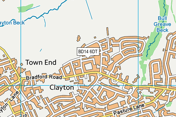 BD14 6DT map - OS VectorMap District (Ordnance Survey)