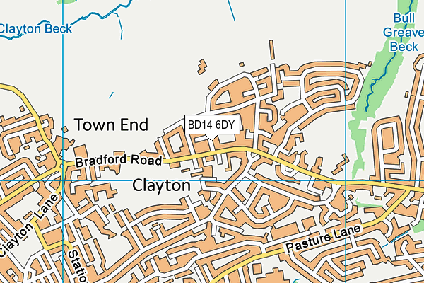 BD14 6DY map - OS VectorMap District (Ordnance Survey)