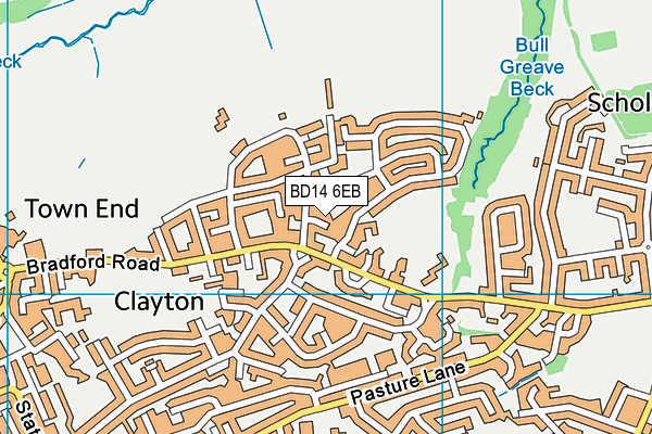 BD14 6EB map - OS VectorMap District (Ordnance Survey)