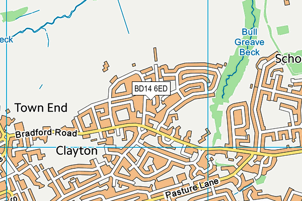 BD14 6ED map - OS VectorMap District (Ordnance Survey)