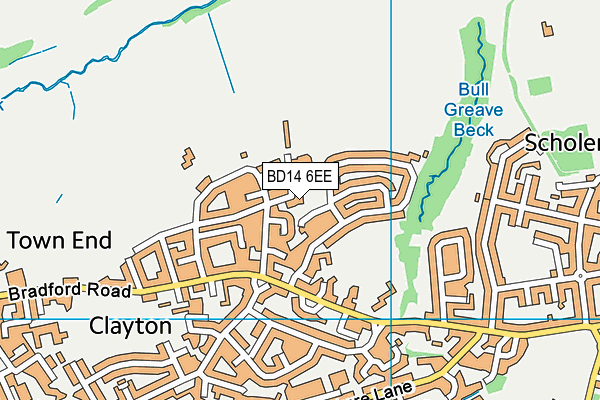 BD14 6EE map - OS VectorMap District (Ordnance Survey)