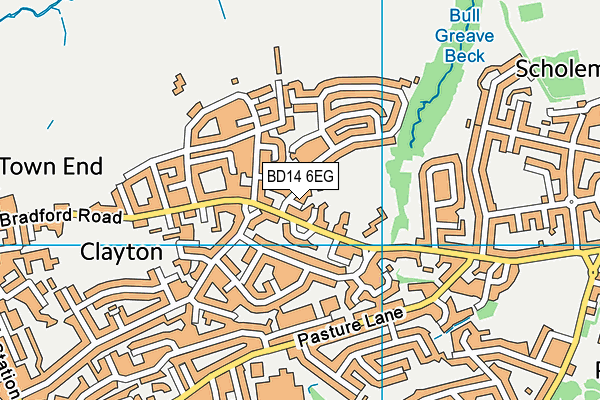 BD14 6EG map - OS VectorMap District (Ordnance Survey)