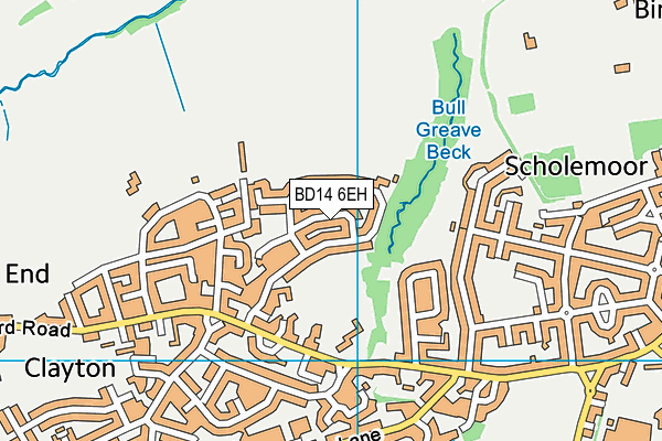 BD14 6EH map - OS VectorMap District (Ordnance Survey)