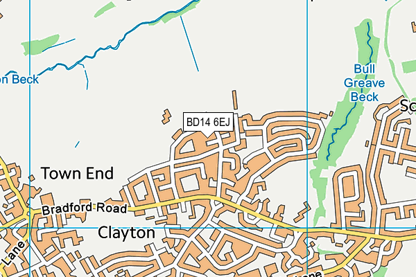 BD14 6EJ map - OS VectorMap District (Ordnance Survey)