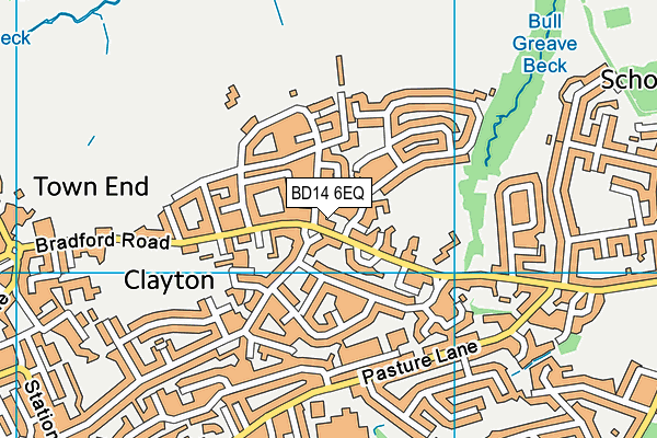 BD14 6EQ map - OS VectorMap District (Ordnance Survey)