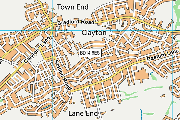 BD14 6ES map - OS VectorMap District (Ordnance Survey)