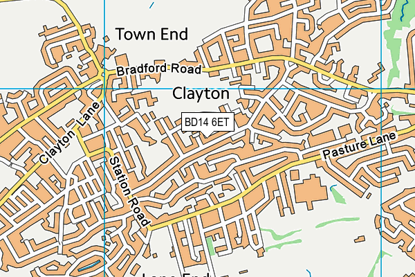 BD14 6ET map - OS VectorMap District (Ordnance Survey)