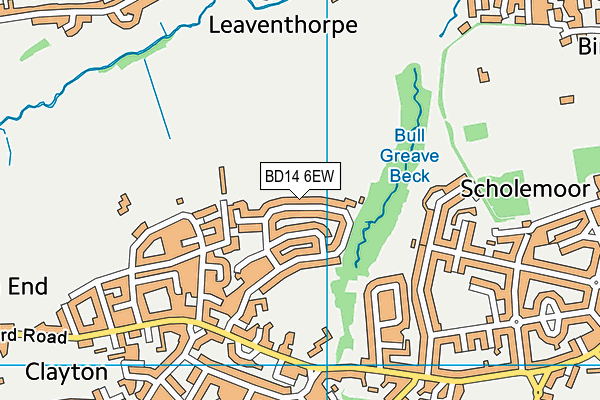 BD14 6EW map - OS VectorMap District (Ordnance Survey)