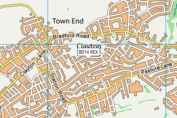 BD14 6EX map - OS VectorMap District (Ordnance Survey)
