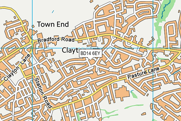 BD14 6EY map - OS VectorMap District (Ordnance Survey)