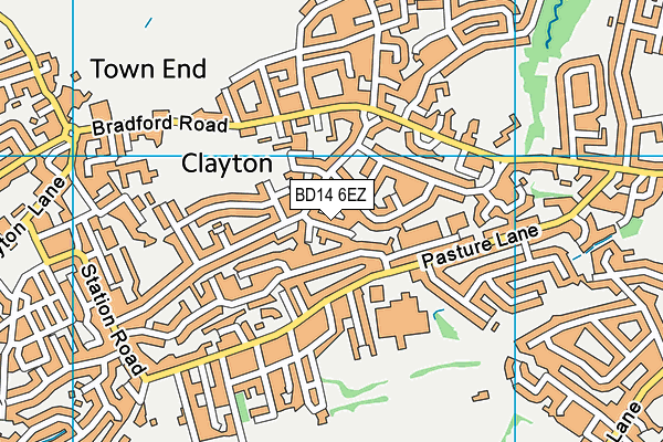 BD14 6EZ map - OS VectorMap District (Ordnance Survey)