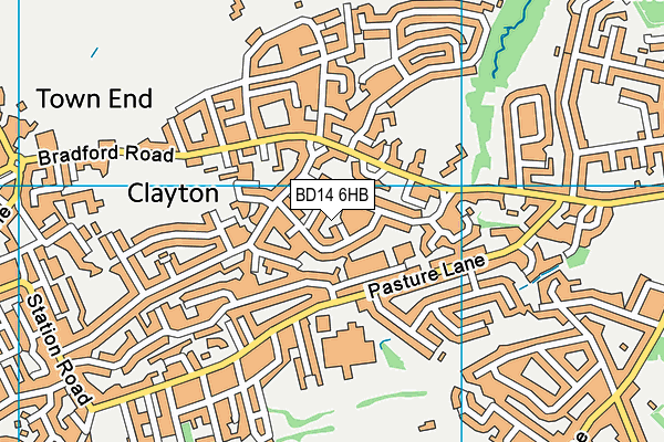 BD14 6HB map - OS VectorMap District (Ordnance Survey)