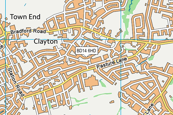 BD14 6HD map - OS VectorMap District (Ordnance Survey)