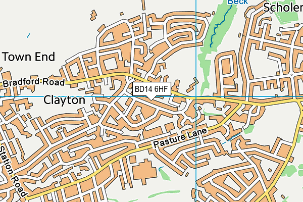 BD14 6HF map - OS VectorMap District (Ordnance Survey)