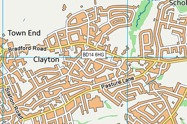 BD14 6HG map - OS VectorMap District (Ordnance Survey)