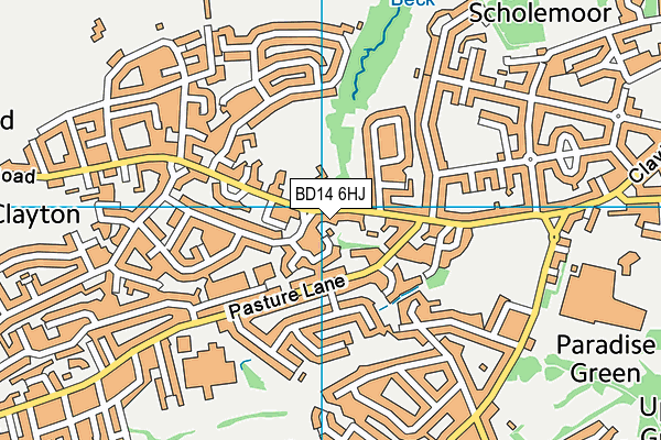 BD14 6HJ map - OS VectorMap District (Ordnance Survey)