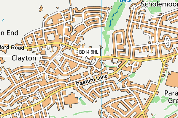 BD14 6HL map - OS VectorMap District (Ordnance Survey)