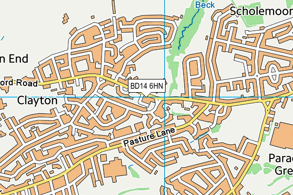 BD14 6HN map - OS VectorMap District (Ordnance Survey)