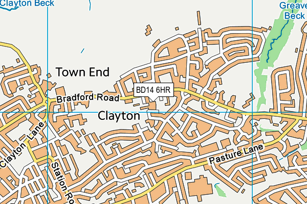 BD14 6HR map - OS VectorMap District (Ordnance Survey)